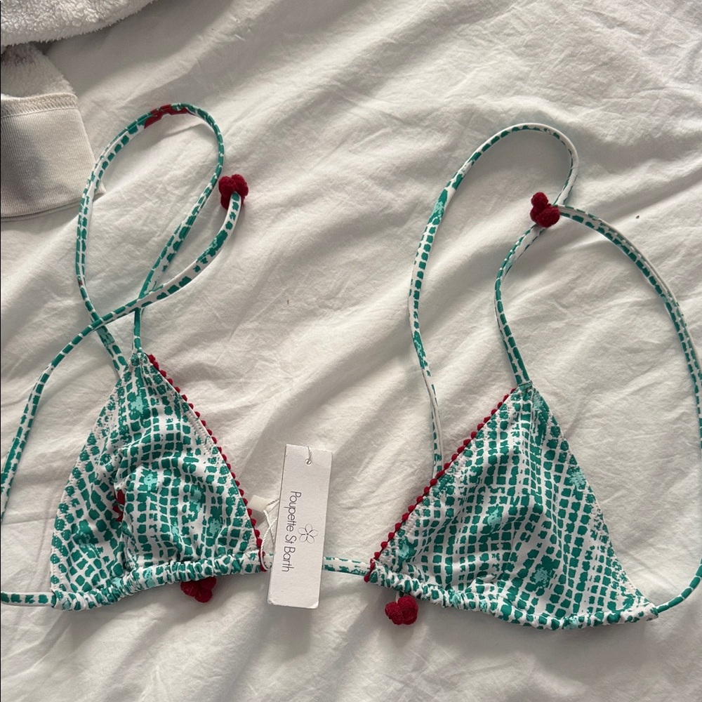 Poupette st barth size xs nwt Swim Green and Red Bikini Top